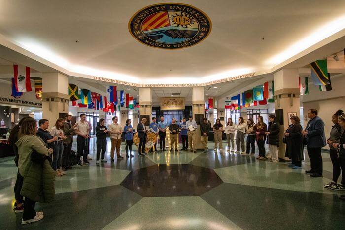 Students gathered in the Alumni Memorial Union