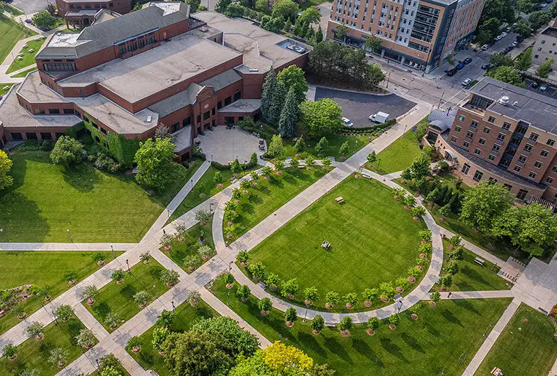 Aerial of AMU and Eckstein Common