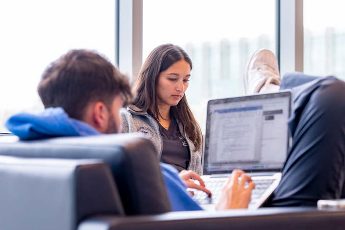 Students studying