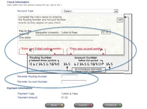 E-check screen shot