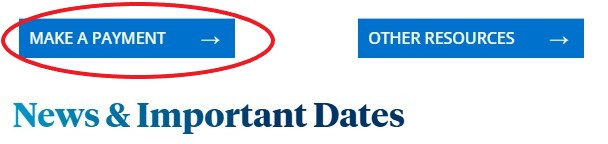 Make a payment button on Marquette Central homepage