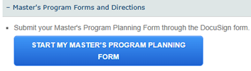 start my master's program planning