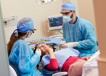 A Marquette University School of Dentistry student with a patient