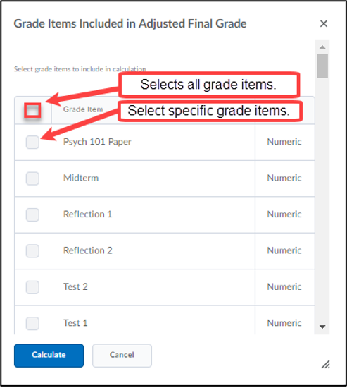 Calculate grades