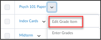 Edit grades