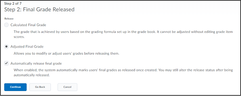 Grade release