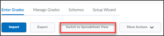 Spreadsheet view