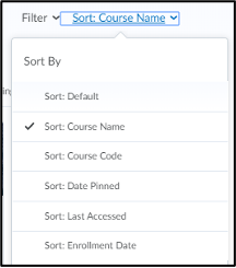 Sort courses in D2L