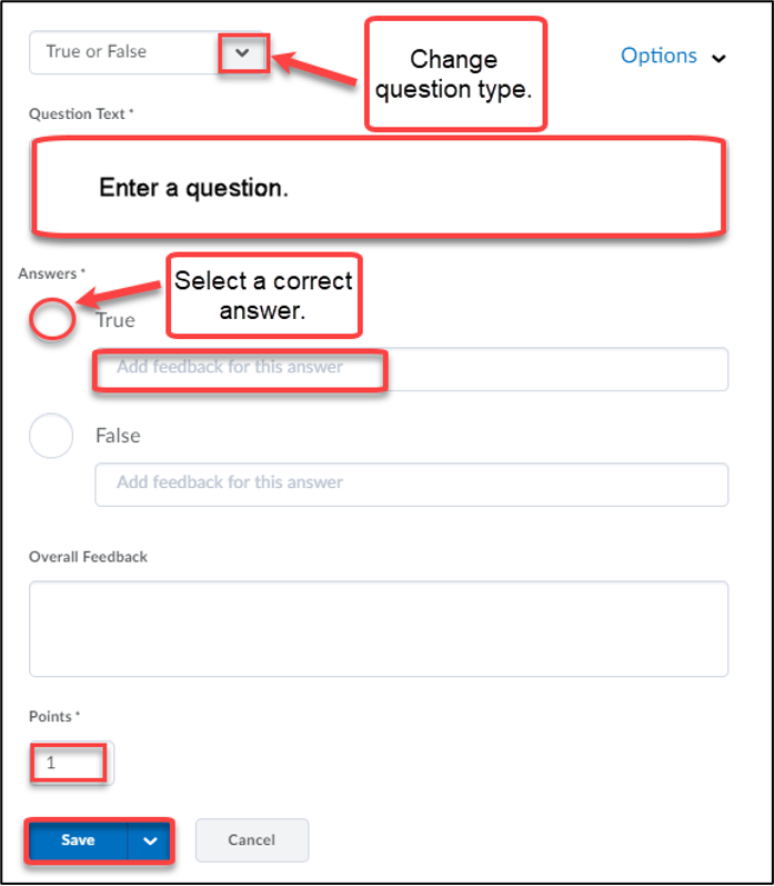 True/false question creator