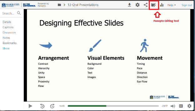 Panopto Video Editor