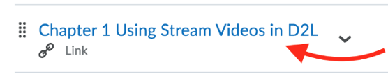 Video link in the content section of D2L