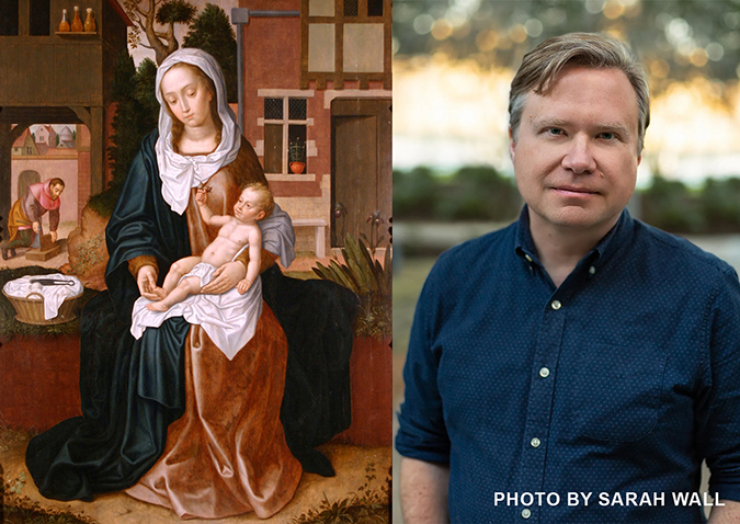 image of the author and a work from the collection