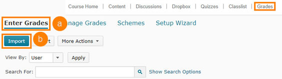 Click Grades (top) > Enter Grades (left)