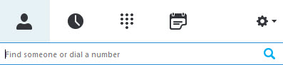 Enter to search for a person in the main Skype for Business window.