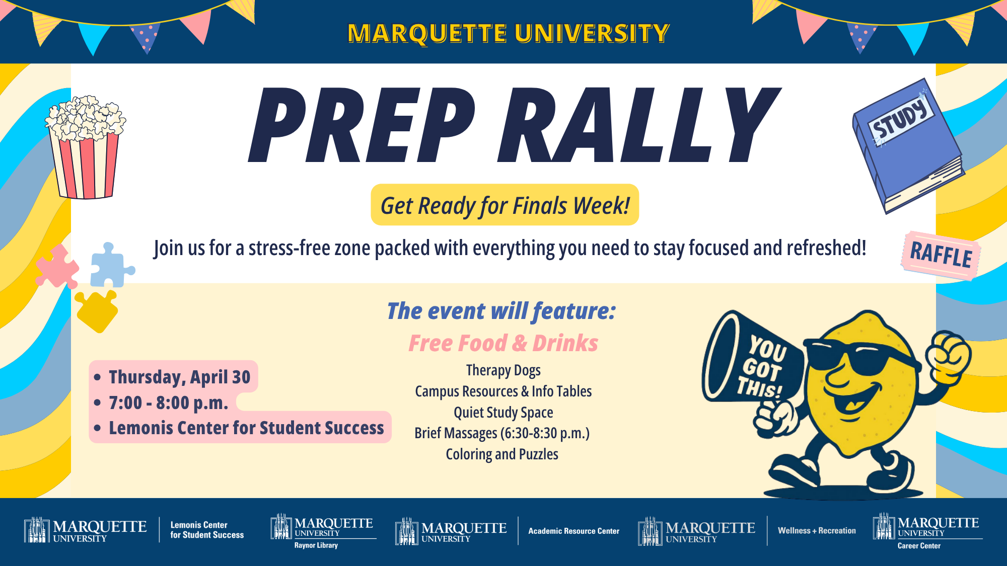 promotional flyer for the prep rally