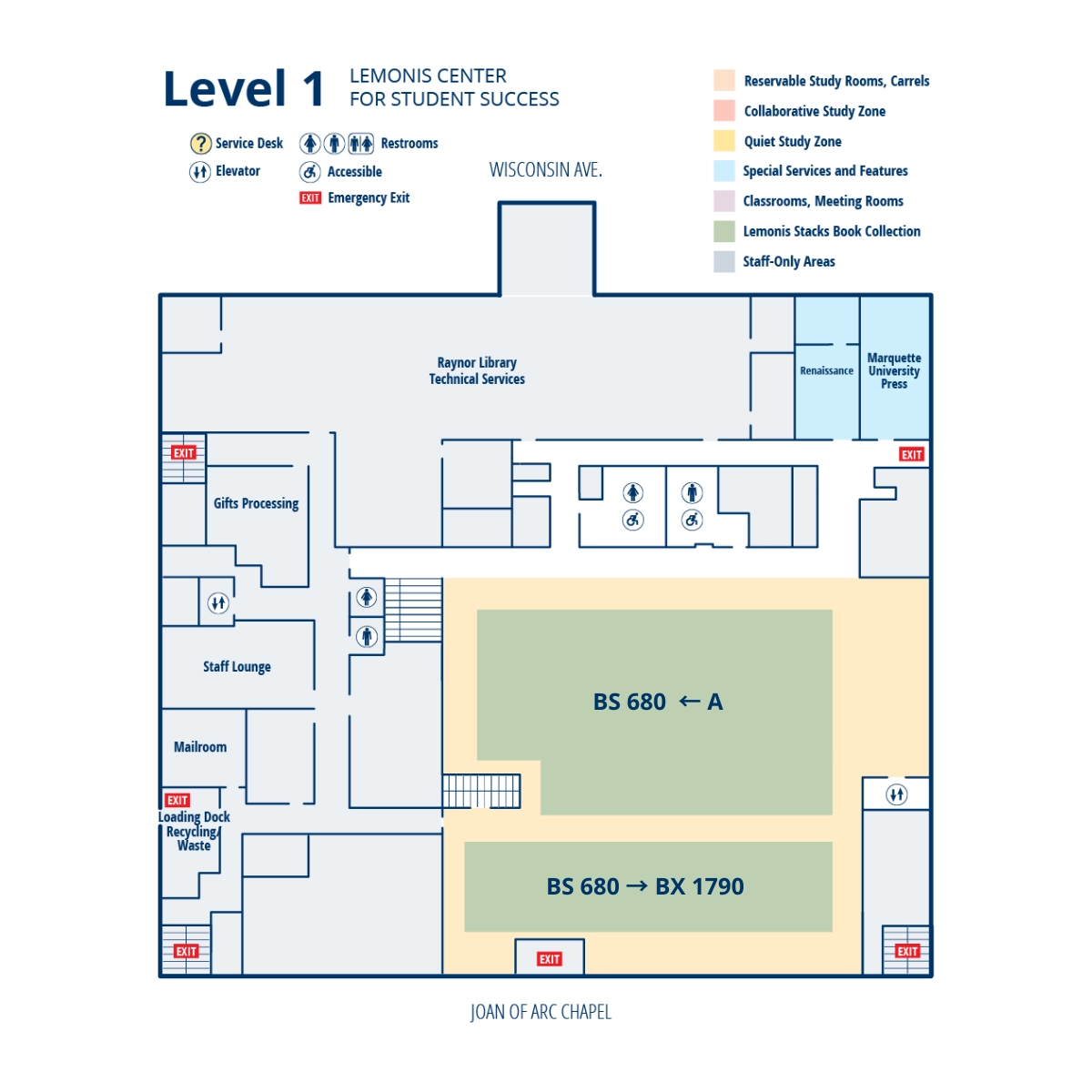 First floor of Lemonis Center for Student Success