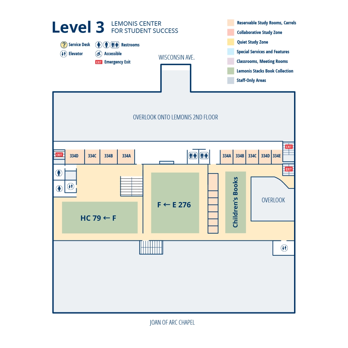 Third floor of Lemonis Center for Student Success