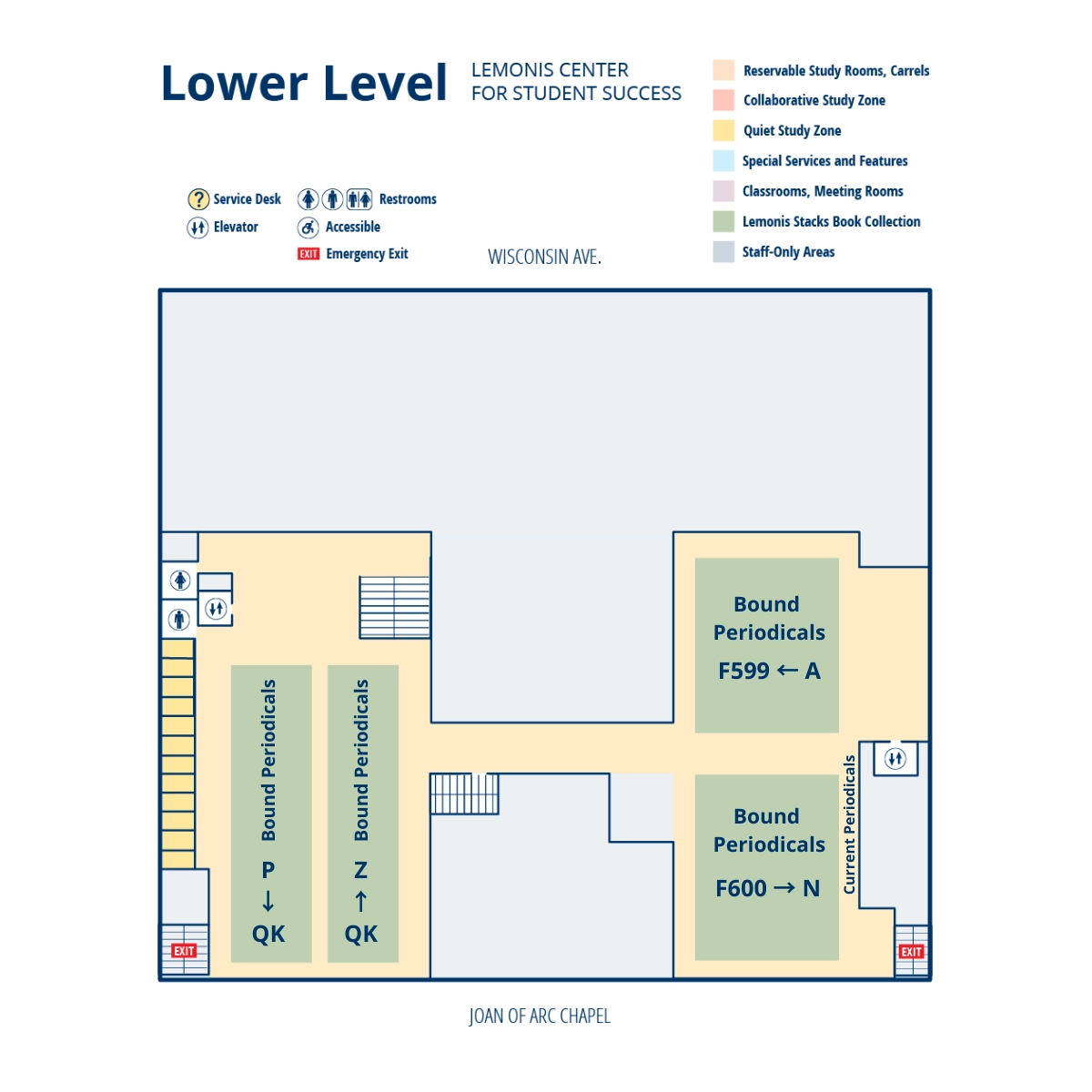 Lower level of Lemonis Center for Student Success