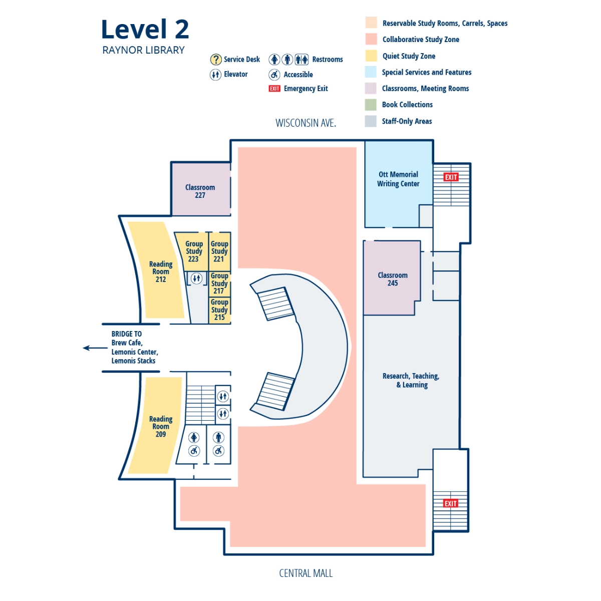 First floor of Raynor Library