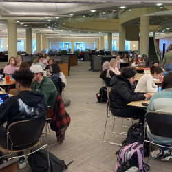 Students in Raynor Library