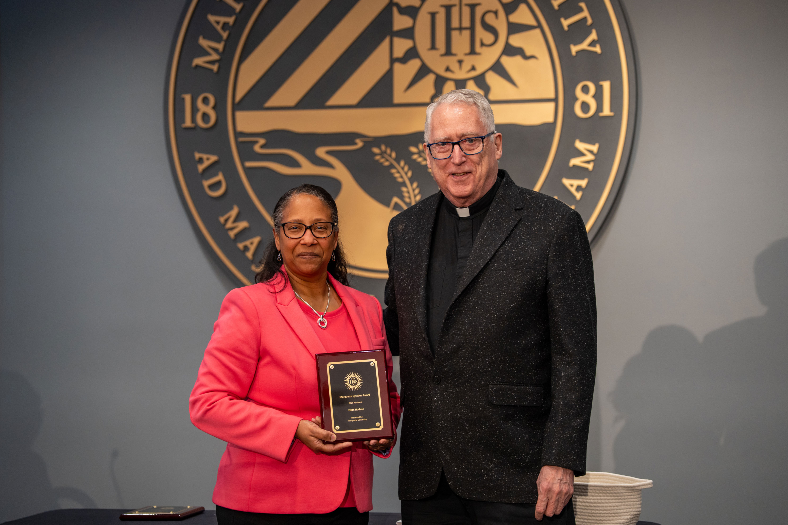Edith Hudson receiving award