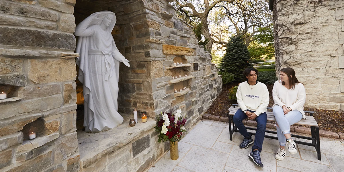 Students in the Grotto