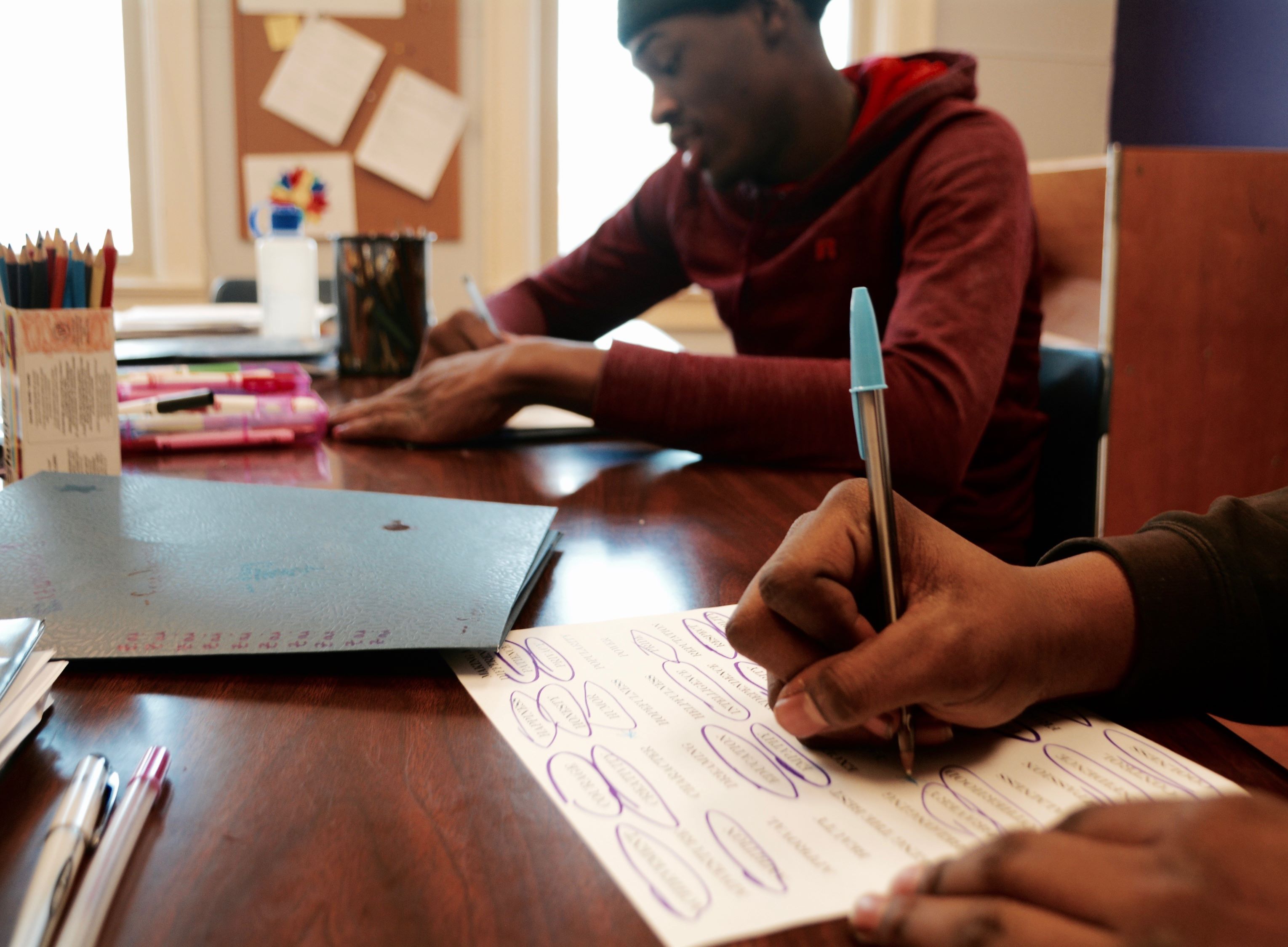 students working