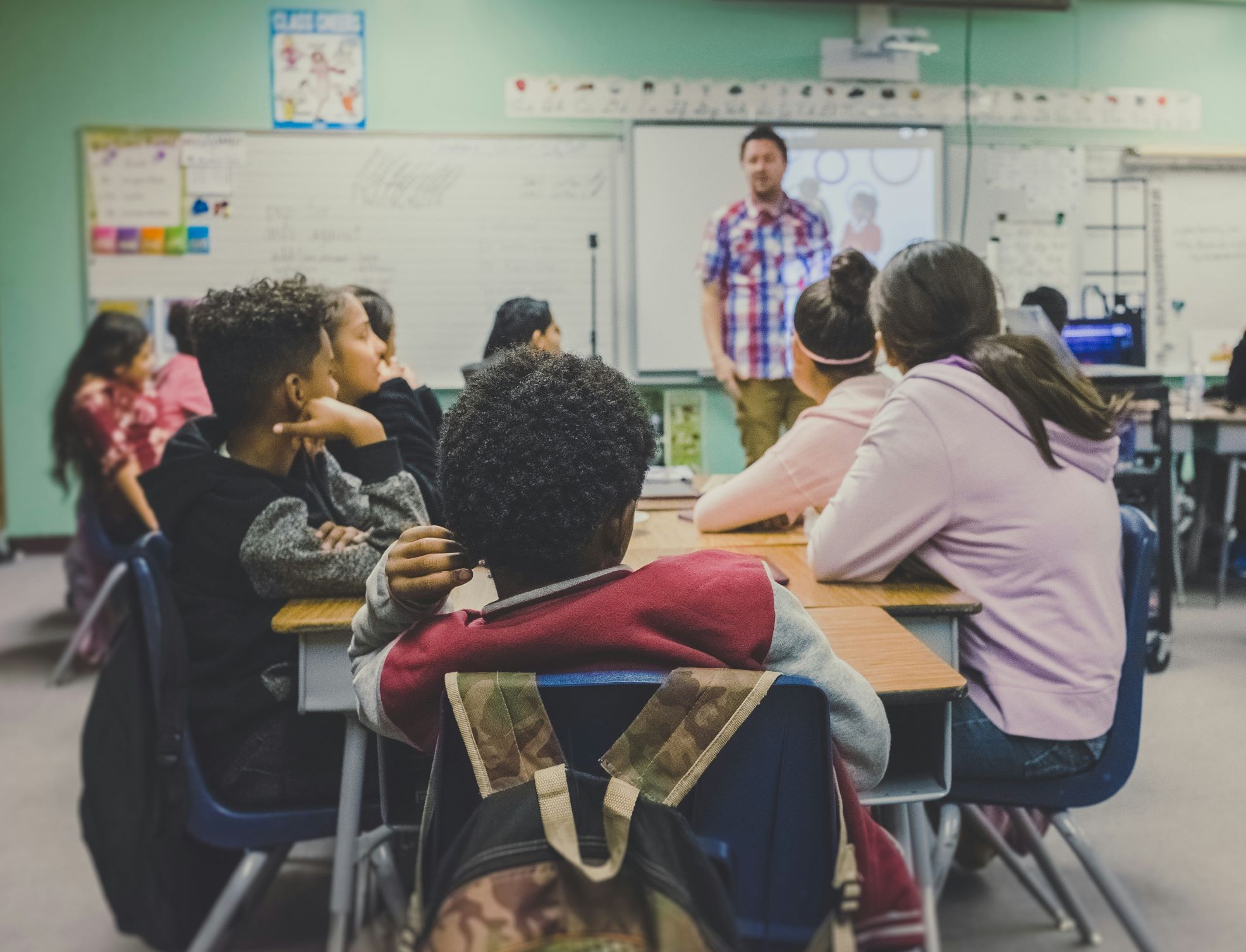 classroom listening to teacher