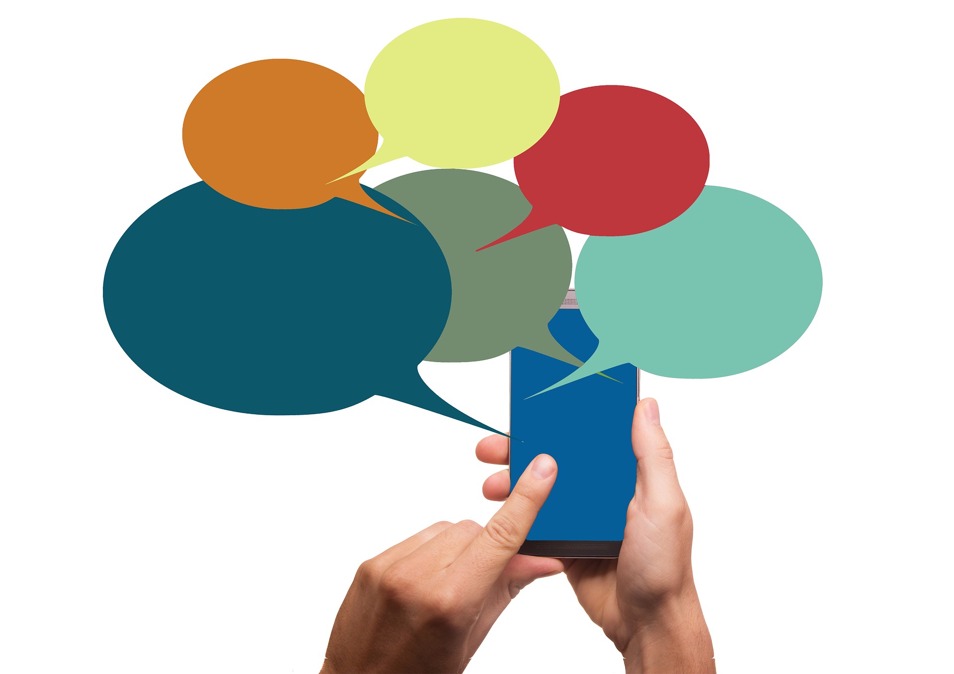 phone with many speech bubbles sticking out