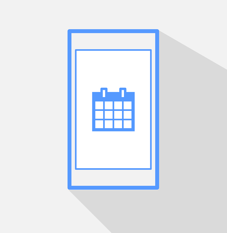 calendar icon on a phone icon