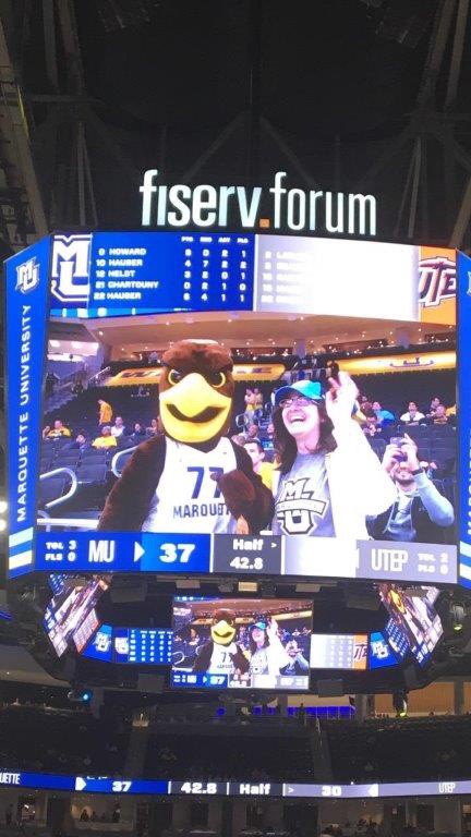 Christina Curtis on Jumbotron