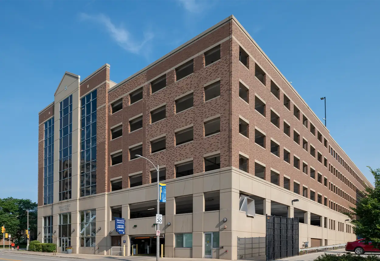 Wells street parking structure.