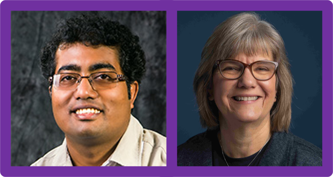 headshots of Drs. Lodh & Piacentine--PI team on their 2026 IWL summer grant-awarded research project