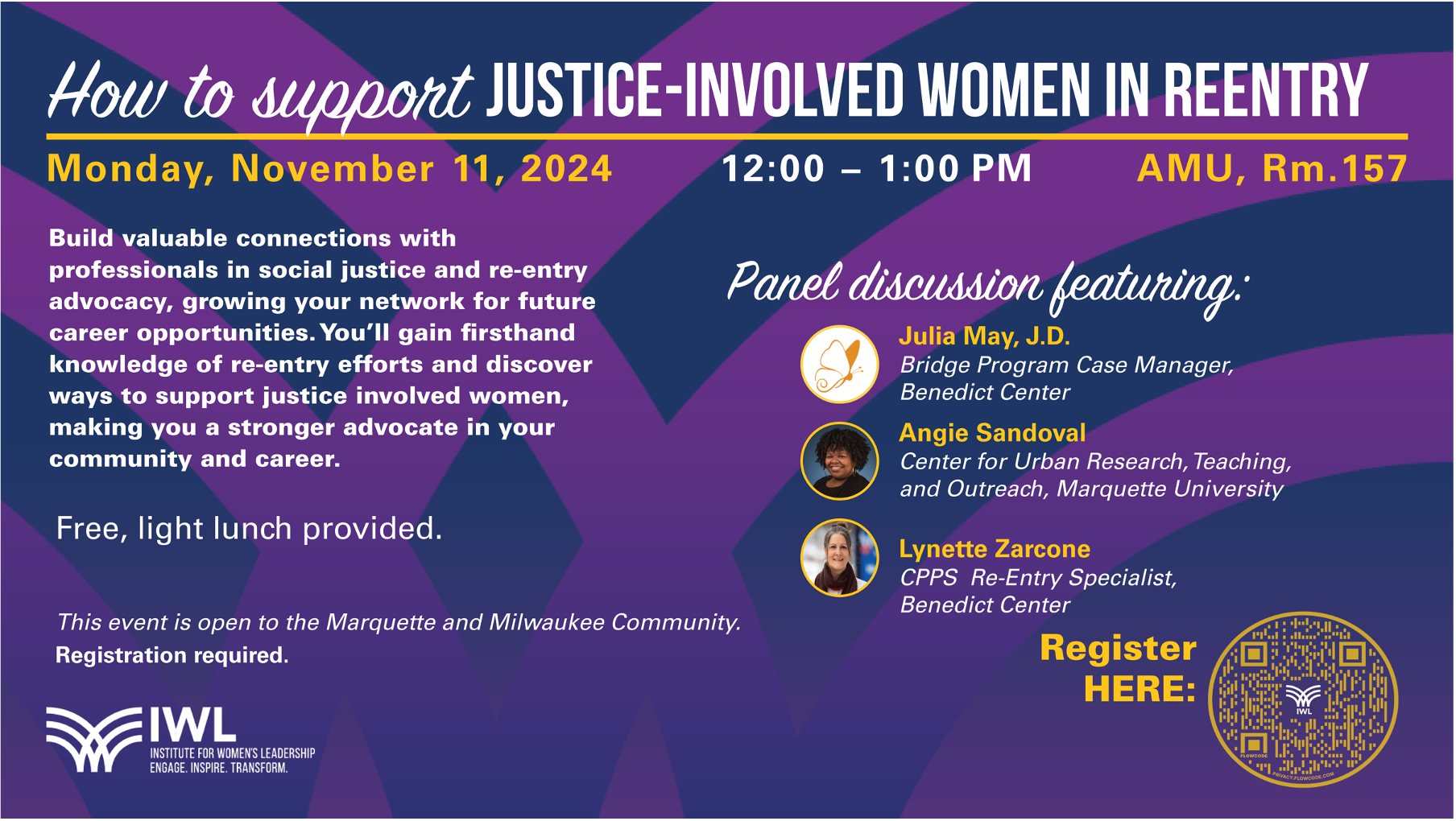 flyer for "How to Support Justice Involved Women in Re-entry"